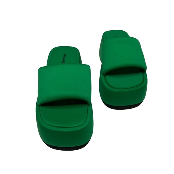 Free People Jeffrey Campbell Text Me Puffy Platform Sandal Green Neoprene 7 - Picture 5 of 11